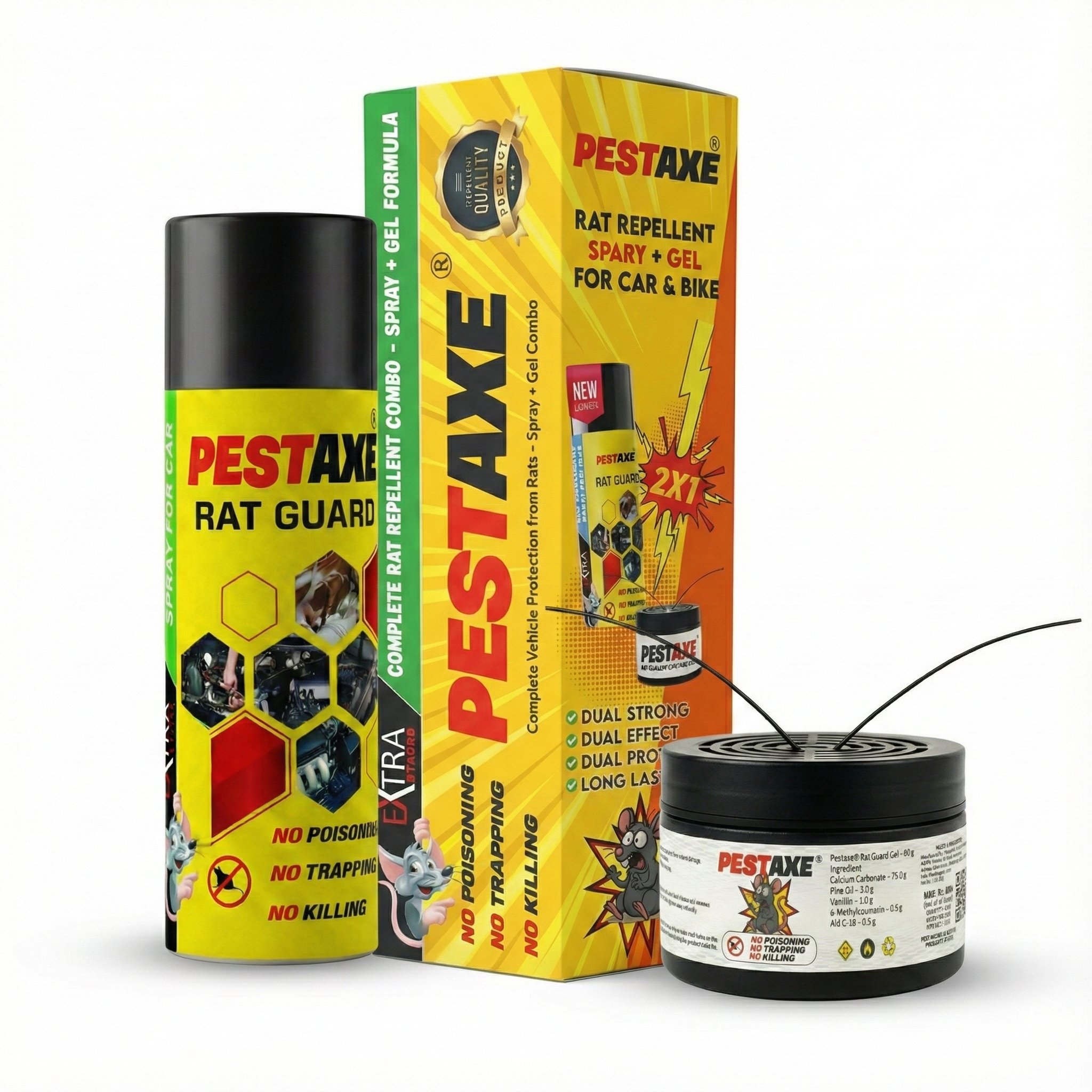 PESTAXE Combo – Rat Guard Spray + Gel for Car | Complete Engine